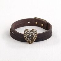 Story Heart Leather Bracelet - Black Queen Bee