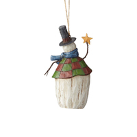 Folklore by Jim Shore - Snowman With Top Hat Hanging Ornament