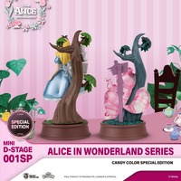 Beast Kingdom Mini D Stage - Disney Alice in Wonderland Alice and Cheshire Cat Candy Color Special Edition Set