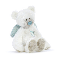 Demdaco Baby - Guardian Angel Bear Rattle Plush Blue