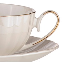 Ashdene Parisienne Pearl - White Cup & Saucer Set of 4