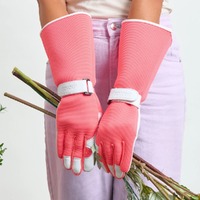 Sprout Long Sleeve Gardening Gloves - Coral