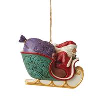 Jim Shore Heartwood Creek Twas The night - Santa in Sleigh Hanging Ornament