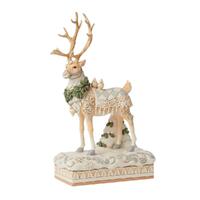 Jim Shore Heartwood Creek White Woodland - Reindeer Centrepiece