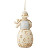 Jim Shore Heartwood Creek Holiday Lustre - Snowman with Flowers Hanging Ornament