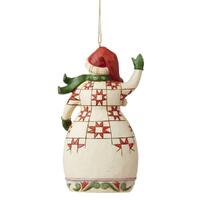 Jim Shore Heartwood Creek - Red & Green Snowman Hanging Ornament
