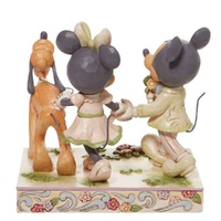 Jim Shore Disney Traditions - Mickey And Minnie - Walking Pluto White Woodland