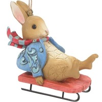 Beatrix Potter by Jim Shore - Peter Rabbit Sledding Hanging Ornament