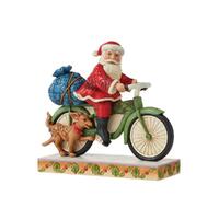Jim Shore Heartwood Creek - Santa Riding Bicycle