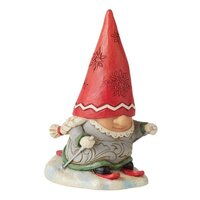 Jim Shore Heartwood Creek Gnomes - Gnome With Braids Skiing