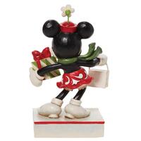 Jim Shore Disney Traditions - Minnie Mouse Christmas - Minnie With Bag & Present