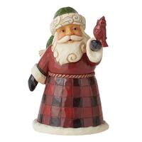 Jim Shore Heartwood Creek - Buffalo Plaid Santa Pint Sized Figurine