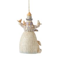 Jim Shore Heartwood Creek White Woodland - Snowman Hanging Ornament