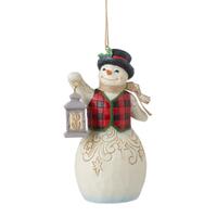Jim Shore Heartwood Creek Country Living - Snowman With Lantern Hanging Ornament