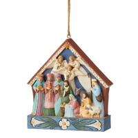 Jim Shore Heartwood Creek - Nativity Stable Hanging Ornament