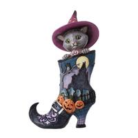 Jim Shore Heartwood Creek Halloween - Cat In Witch's Boot