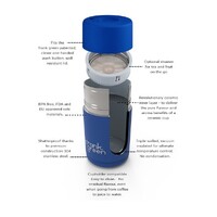 Frank Green Reusable Bottle - Ceramic 1L Harbor Mist Push Button