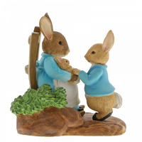 Beatrix Potter Peter Rabbit Miniature Figurine - At Home By The Fire With Mummy Rabbit