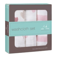 aden & anais Muslin Washcloths 3 Pack - Heartbreaker