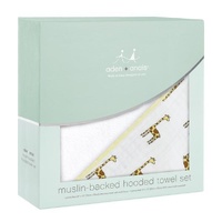 aden & anais Muslin Backed Hooded Towel Set - Jungle Jam