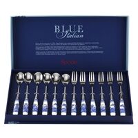 Spode Blue Italian - Pastry Fork & Teaspoon (Set of 12)