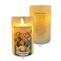 Flickering LED Wax Devotional Candle - Holy Family