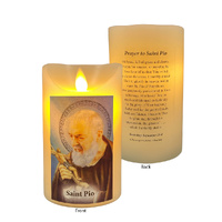 Flickering LED Wax Devotional Candle - Saint Pio