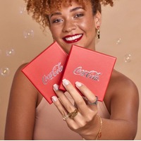 Coca Cola Couture Kingdom - Coke Bottle and Glitter Lips Drop Earrings White Gold