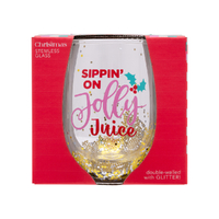 Splosh Christmas 2024 - Christmas Jolly Stemless Wine Glass