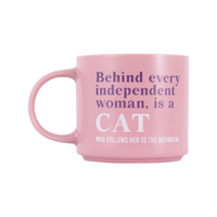 Splosh Cheeky Mug - Behind Every Independent Woman Is A Cat Who Follows Her To The Bathroom