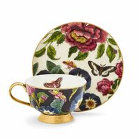 Spode Creatures Of Curiosity - Teacup & Saucer - Dark Floral