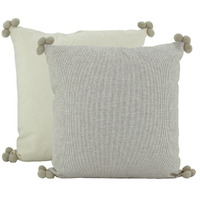 NF Living Pompom Cushion - Beige 50x50cm