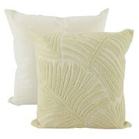 NF Living Cushion - White Good Leaf 45x45cm