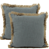 NF Living Linen Fringe Cushion - Dark Grey 45x45cm