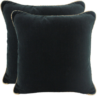 NF Living Linen Rope Trimmed Cushion - Black 50x50cm