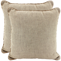 NF Living Linen Rope Trimmed Cushion - Latte 50x50cm