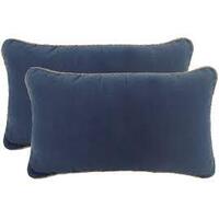 NF Living Linen Rope Trimmed Cushion - Navy 30x50cm