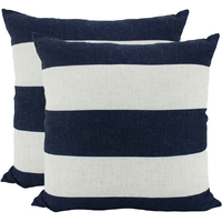 NF Living Linen Cushion - Navy Stripe 55x55cm