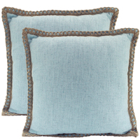 NF Living Linen Jute Cushion - Sky 50x50cm