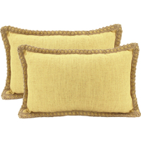 NF Living Linen Jute Lumbar Cushion - Yellow 30x50cm