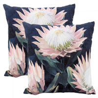 NF Living Linen Cushion - Night Protea 50x50cm