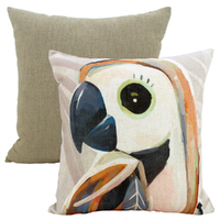 NF Living Linen Cushion - Paulie Parrot 50x50cm