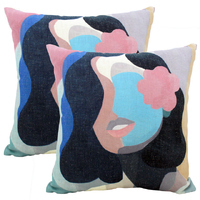 NF Living Linen Cushion - Abstract Beauty 50x50cm