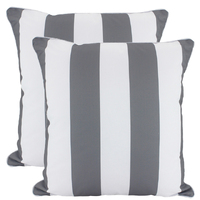 NF Living Outdoor Cushion - Charcoal Stripe 50x50cm