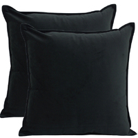 NF Living Velvet Cushion - Black 45x45cm