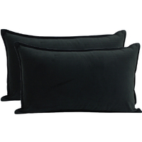 NF Living Velvet Lumbar Cushion - Black 30x50cm