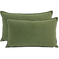 NF Living Velvet Lumbar Cushion - Olive 30x50cm