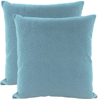 NF Living Velvet Brick Cushion - Steel Blue 50x50cm