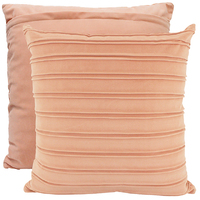 NF Living Velvet Pleated Cushion - Coral 50x50cm