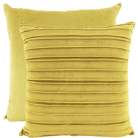 NF Living Velvet Pleated Cushion - Gold 50x50cm